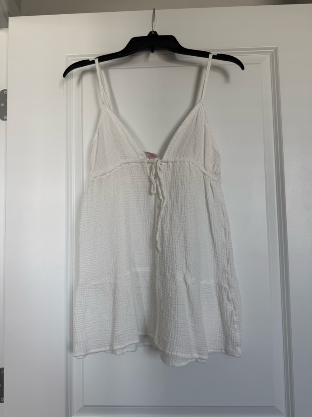 White Gauze Spaghetti Strap Slip Dress